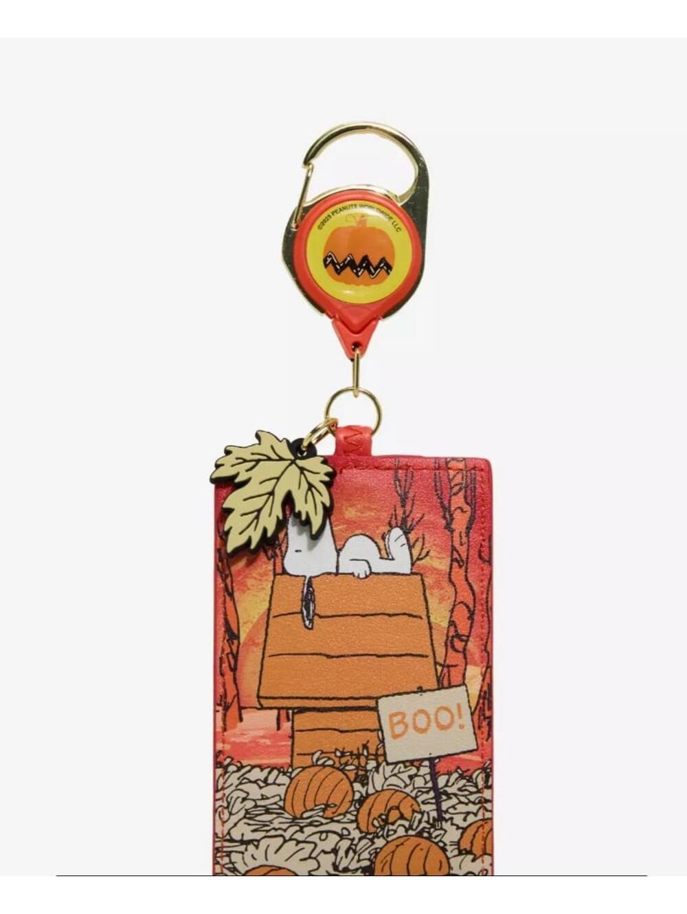 Peanuts Snoopy Pumpkin Patch Retractable Lanyard with Charm - Picture 2 of 4